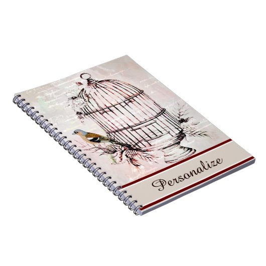 Persoonlijk roze vogelkooischrift notitieboek (Rechterzijde)