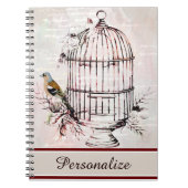 Persoonlijk roze vogelkooischrift notitieboek (Voorkant)