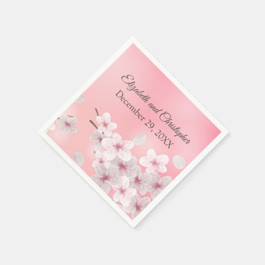 Persoonlijk Roze Witte Floral Weddenschap Bridal S Servet (Hoek)