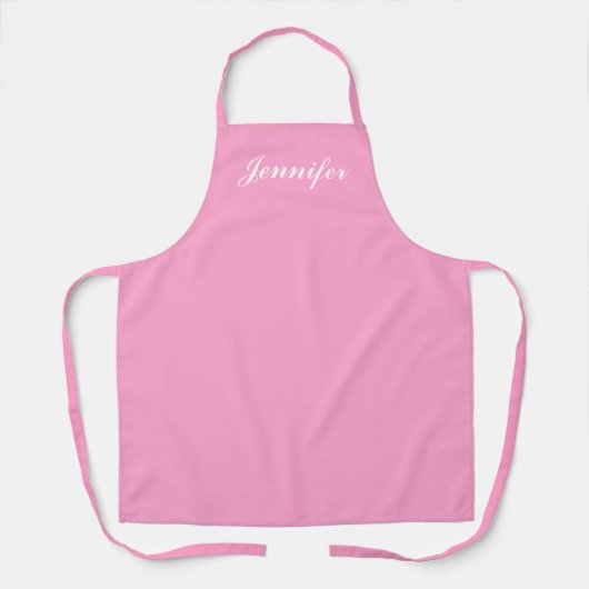 Persoonlijk Roze Witte Schrift Dames Kok Schort (Voorkant)