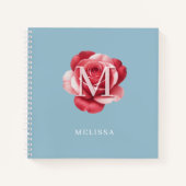 Persoonlijk Rozen Initial Notitieboek | Modern Blo (Voorkant)