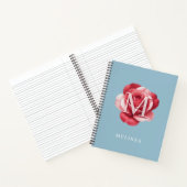 Persoonlijk Rozen Initial Notitieboek | Modern Blo (Binnen)