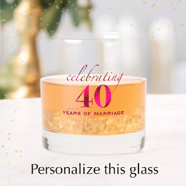 Persoonlijk Ruby 40e verjaardag aandenken cadeau Whisky Glas
