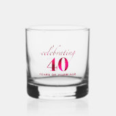 Persoonlijk Ruby 40e verjaardag aandenken cadeau Whisky Glas (Voorkant)