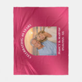 Persoonlijk Ruby 40e Verjaardag Boog Foto Cadeau Fleece Deken (Voorkant)