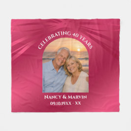 Persoonlijk Ruby 40e Verjaardag Boog Foto Cadeau Fleece Deken
