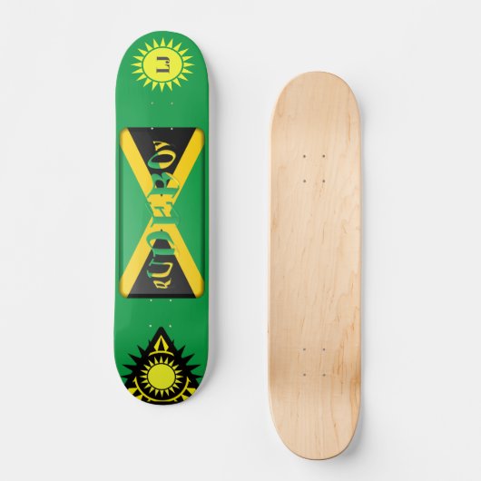 Persoonlijk 'Rude Boy' Jamaican-Style skateboard (Voorkant)