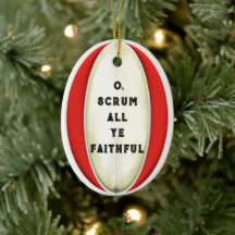 Persoonlijk rugby cadeau keramische kerstversierin