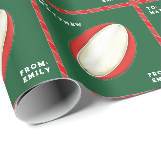 Persoonlijk rugby-vakantiegeschenk cadeaupapier (Rol Hoek)