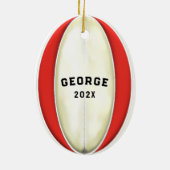 Persoonlijk Rugby-verzamelobject keramiek ornament (Achterkant)