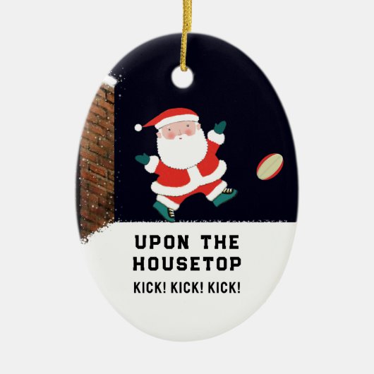 Persoonlijk Rugby-verzamelobject keramiek ornament (Voorkant)