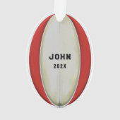Persoonlijk Rugby-verzamelobject keramiek ornament (achterkant)