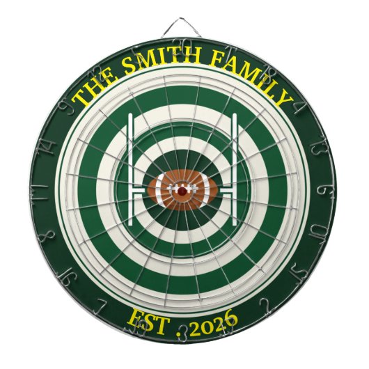 Persoonlijk rugbyveld dartbord wanddecoratie (Voorkant)
