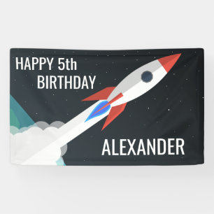 Persoonlijk Ruimteraket Kinderfeestje Spandoek