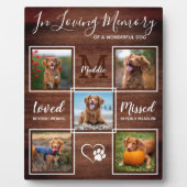 Persoonlijk Rustic Pet Loss Dog Memorial 5 Foto Fotoplaat (Voorkant)