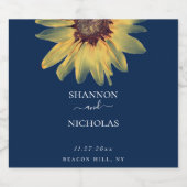 Persoonlijk Rustic Sunflower Wedding Sparkling Wijnetiket (Enkel label)