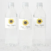 Persoonlijk Rustic Sunflower Wedding Waterfles Etiket (Flessen)
