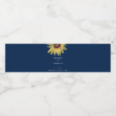 Persoonlijk Rustic Sunflower Wedding Waterfles Etiket (Enkel label)