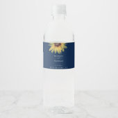 Persoonlijk Rustic Sunflower Wedding Waterfles Etiket (Voorkant)