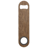 Persoonlijk rustiek chic bruin houtnerfpatroon speed flessenopener (Achterkant)