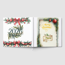 Persoonlijk Rustiek Kerst Folie Guestbook | Vin Gastenboek