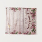 Persoonlijk rustiek maroon bloemrijk hout wandkleed (Voorkant (horizontaal))