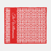 Persoonlijk rustiek rood kerstgeometriequilt fleece deken (Voorkant (Horizontaal))
