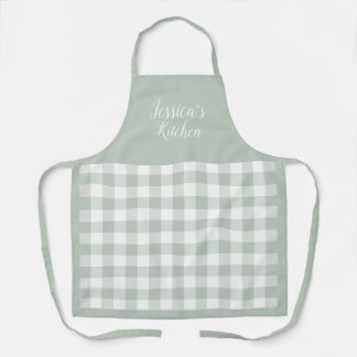 Persoonlijk Sage Gingham Apron Schort