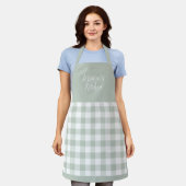 Persoonlijk Sage Gingham Apron Schort (Gedragen)