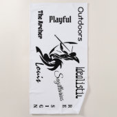 Persoonlijk Sagittarius de Archer Zodiac Strandlaken (Voorkant)