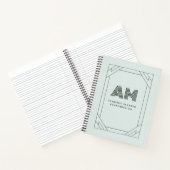 Persoonlijk saliegroen aangepast monogram middelba notitieboek (Binnen)