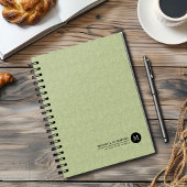 Persoonlijk saliegroen linnen planner