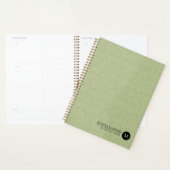 Persoonlijk saliegroen linnen planner (Display)