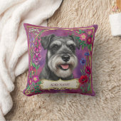 Persoonlijk Salt & Pepper Schnauzer Roze Kussen (Deken)