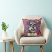 Persoonlijk Salt & Pepper Schnauzer Roze Kussen (Stoel)