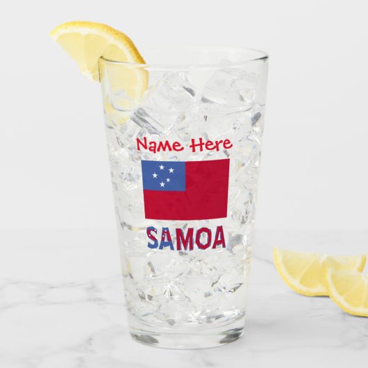 Persoonlijk Samoa en Samoaanse Vlag Drinkglas Glas (Voorkant ijs)