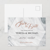 Persoonlijk, Save The Date, Marmeren Huwelijk Aankondigingskaart (Voorkant / Achterkant)