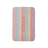 Persoonlijk Scandinavisch Pastel Breipatroon Naam Badmat (Voorkant Verticaal)