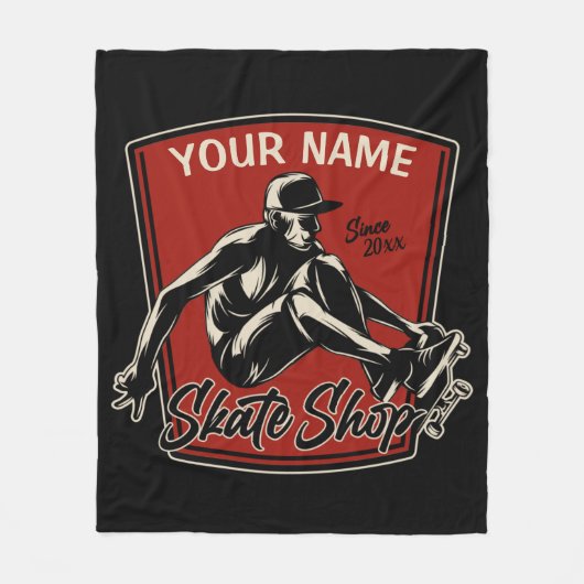 Persoonlijk Schaats Winkelen Grab Trick Skateboard Fleece Deken (Voorkant)