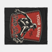 Persoonlijk Schaats Winkelen Grab Trick Skateboard Fleece Deken (Voorkant (Horizontaal))