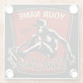 Persoonlijk Schaats Winkelen Grab Trick Skateboard Glazen Onderzetter (Achterkant)