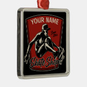 Persoonlijk Schaats Winkelen Grab Trick Skateboard Metalen Ornament (Rechts)