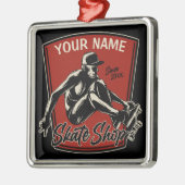 Persoonlijk Schaats Winkelen Grab Trick Skateboard Metalen Ornament (Links)