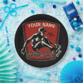 Persoonlijk Schaats Winkelen Grab Trick Skateboard Papieren Bordje (Feest)