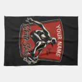 Persoonlijk Schaats Winkelen Grab Trick Skateboard Theedoek (Horizontaal)