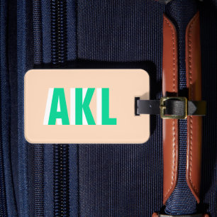 Persoonlijk Schaduw Monogram Groen Beige Aangepast Bagagelabel