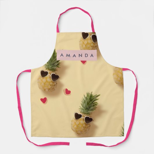 Persoonlijk Schattig Ananas Patroon Schort (Voorkant)
