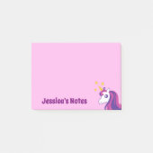 Persoonlijk schattig eenhoornroze Post-it® notes (Voorkant)
