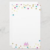 PERSOONLIJK schattig glamoureus goud roze blauwe c Briefpapier (Voorkant / Achterkant)