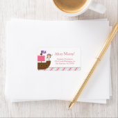 Persoonlijk schattig roze meisjespiratenadreslabel etiket (Insitu)